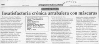 Insatisfactoria crónica arrabalera con máscaras  [artículo] Pedro Labra.