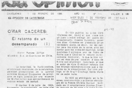 Omar Cáceres, el retorno de un desamparado