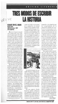 Tres modos de escribir la historia  [artículo] José Promis.