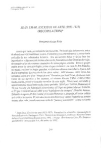 Jean Emar, escritos de arte (1923-1925)