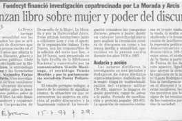 Lanzan libro sobre mujer y poder del discurso  [artículo].