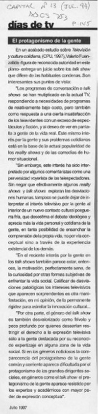 El Protagonismo de la gente  [artículo].