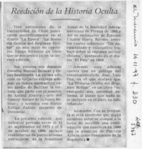 Reedición de la Historia oculta  [artículo].