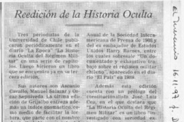 Reedición de la Historia oculta  [artículo].