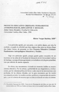 Proyecto educativo cristiano  [artículo] Héctor Vargas Bastidas.
