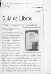 "Novela chilena, nuevas generaciones"