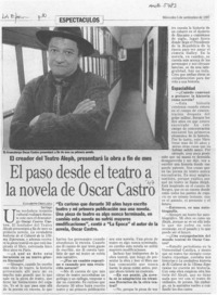 El paso desde el teatro a la novela de Oscar Castro  [artículo] Elizabeth Orellana.