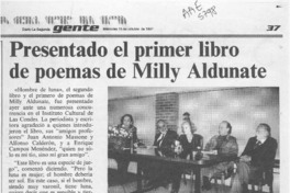 Presentado el primer libro de poemas de Milly Aldunate  [artículo].