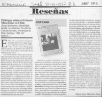 Diálogos sobre el género masculino en Chile  [artículo] María Ester Martínez Sanz.