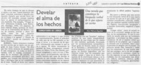 Develar el alma de los hechos  [artículo] Milton Aguilar.