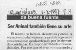 Ser Aninat también tiene su arte  [artículo].