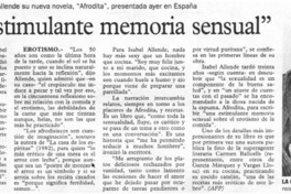 "Una estimulante memoria sensual"