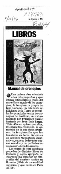 Manual de cronopios  [artículo].