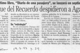 En Parque del Recuerdo despidieron a Agata Gligo  [artículo] X. P.