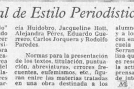 Manual de estilo periodístico  [artículo].