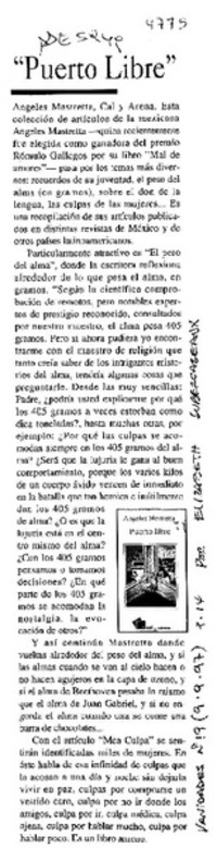 "Puerto libre"  [artículo] Elizabeth Subercaseaux.