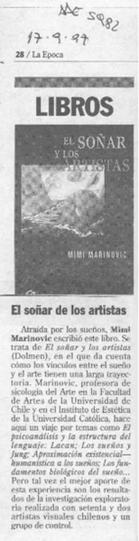 El Soñar de los artistas  [artículo].