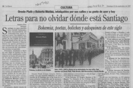 Letras para no olvidar dónde está Santiago