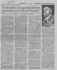 "Intelectuales de izquierda estamos aplastados por caída de ilusiones" (entrevista)