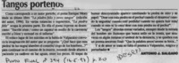 Tangos porteños  [artículo] Antonio J. Salgado.