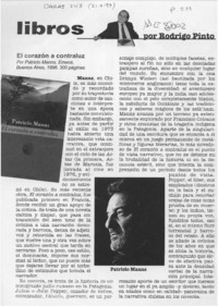 El corazón a contraluz  [artículo] Rodrigo Pinto.