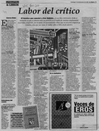 Labor del crítico  [artículo] Cristián Gómez.