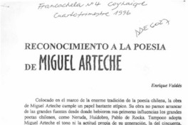 Reconocimiento a la poesía de Miguel Arteche  [artículo] Enrique Valdés.