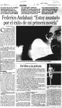 Federico Andahazi, "Estoy asustado por el éxito de mi primera novela"  [artículo] Elizabeth Orellana.