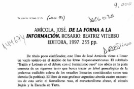De la forma a la información  [artículo] Danilo Santos López.