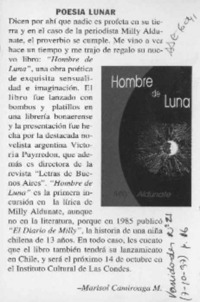 Poesía lunar  [artículo] Marisol Camiroaga M.