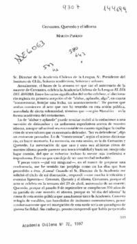 Cervantes, Quevedo y el idioma  [artículo] Martín Panero.