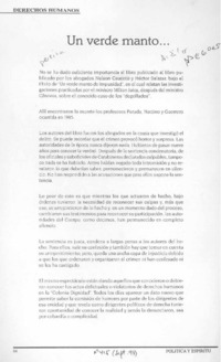 Un Verde manto --  [artículo].