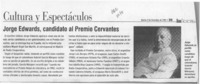Jorge Edwards, candidato al Premio Cervantes  [artículo].