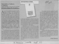 Televisión y Cultura cotidiana