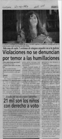 Violaciones no se denuncian por temor a las humillaciones  [artículo].