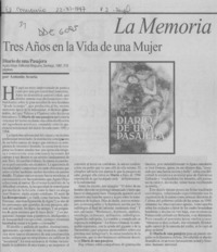 Tres años en la vida de una mujer  [artículo] Antonio Avaria.