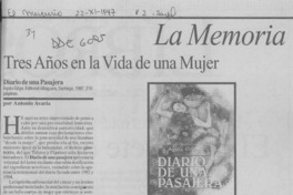Tres años en la vida de una mujer  [artículo] Antonio Avaria.