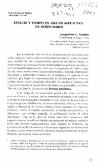 Espacio y tiempo en "Era un aire suve" de Rubén Darío  [artículo] Jacqueline C. Nanfito.