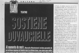 Sostiene Duvauchelle  [artículo] Carolina Robino.