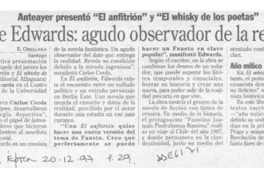 Jorge Edwards, agudo observador de la realidad  [artículo] E. Orellana.