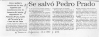 Se salvó Pedro Prado  [artículo].