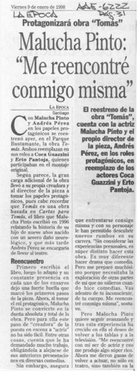 Malucha Pinto, "Me reencontré conmigo misma"  [artículo].