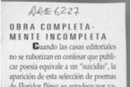 Obra completa-mente incompleta  [artículo].