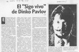 El "Sigo vivo" de Dinko Pavlov  [artículo] Fernando Quilodrán.