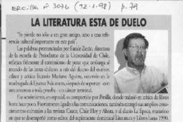 La Literatura está de duelo  [artículo].