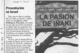 Presentación en Israel  [artículo].