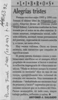 Alegrías tristes  [artículo] Antonio J. Salgado.