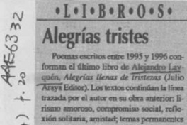 Alegrías tristes  [artículo] Antonio J. Salgado.