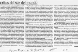 Escritos del sur del mundo  [artículo] Luis Barría.