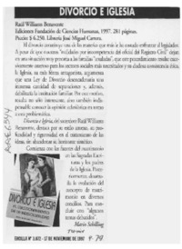 Divorcio e iglesia  [artículo] Mario Schilling.